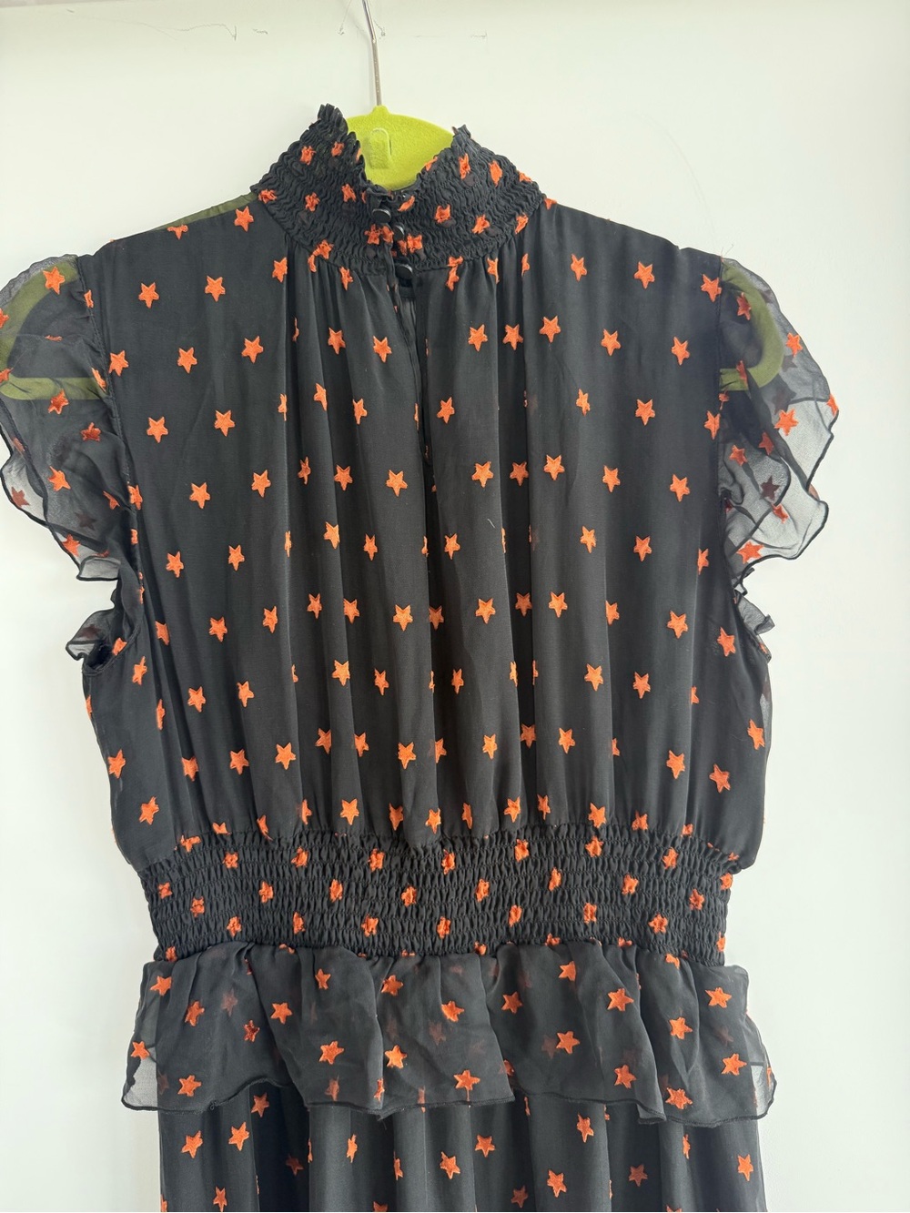 Scotch & Soda Black Maxi Dress with Orange Star Print